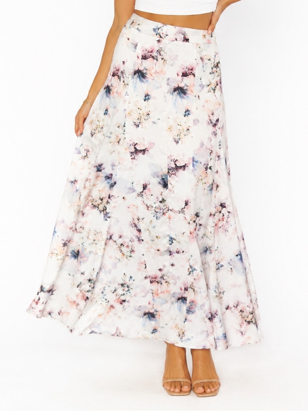 NWT Show Me Your MuMu Princess Di Ballgown Maxi Skirt Watercolor Floral